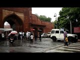 Group of Muslim devotees going to Taj Mahal for Eid prayer