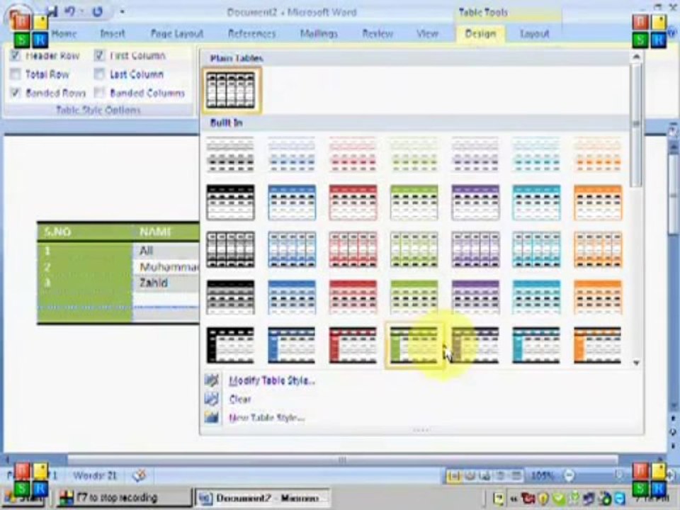 Word 2007 Tabs Part 7