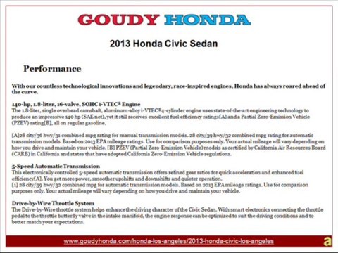 Goudy Honda offers New Honda Civic in Los Angeles for Sale