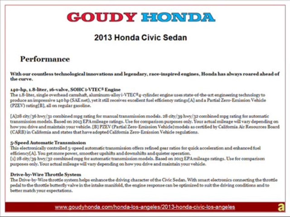 Goudy Honda offers New Honda Civic in Los Angeles for Sale