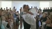 Bride paralysed in car accident keeps vow to walk down aisle..
