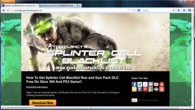 Splinter Cell Blacklist Run and Gun Pack DLC Codes Free Giveaway