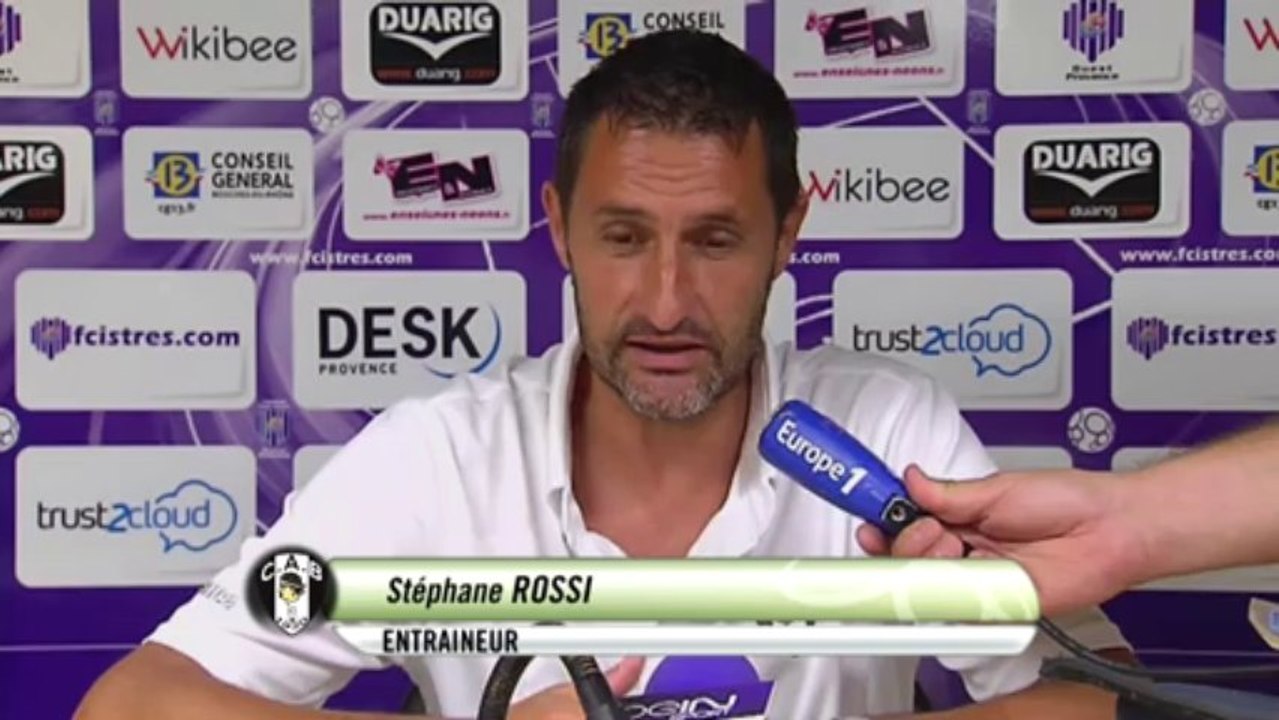 Conférence de presse FC Istres - CA Bastia (1-1) : José  PASQUALETTI (FCIOP) - Stéphane ROSSI (CAB) - 2013/2014