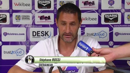 Conférence de presse FC Istres - CA Bastia (1-1) : José  PASQUALETTI (FCIOP) - Stéphane ROSSI (CAB) - 2013/2014