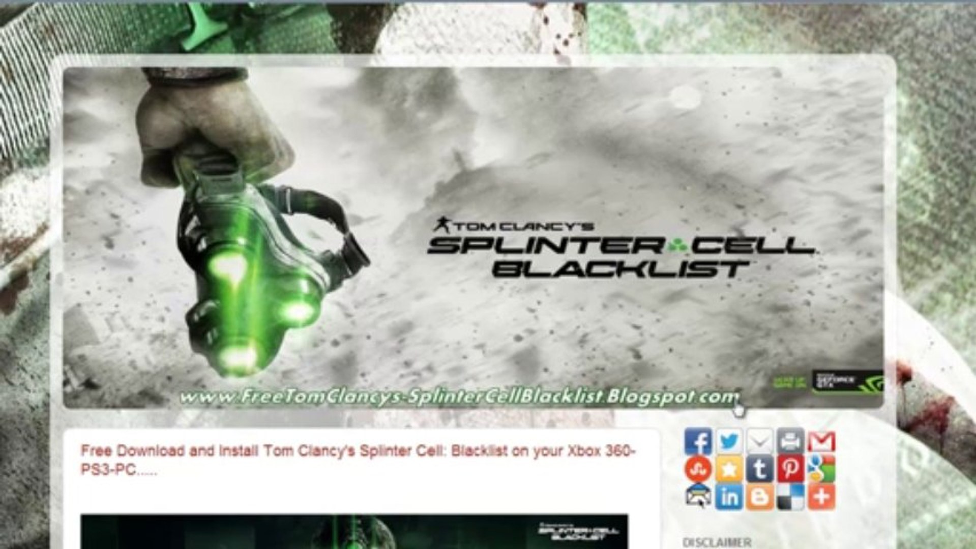 How to Download Tom Clancy's Splinter Cell: Blacklist Game Crack Free -  Xbox 360, PS3 & PC!! - video Dailymotion
