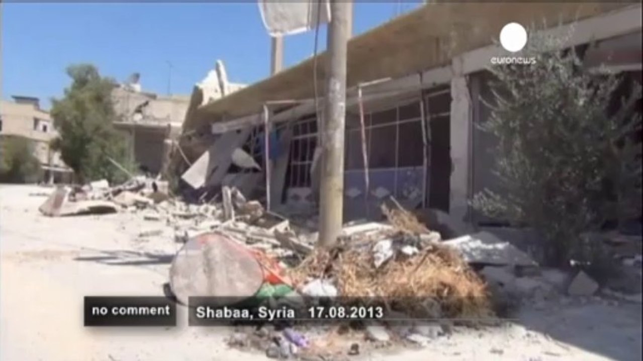 Scenes of destruction in Syria's Shabaa - no co...