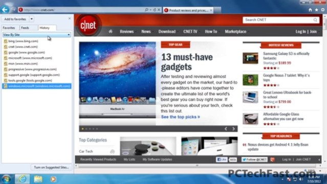 Internet Explorer 9 Favorites