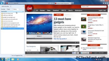 Internet Explorer 9 Favorites