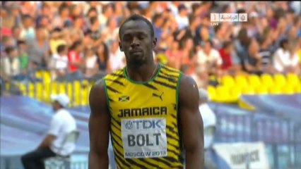 يوسين بولت نهائي سباق 200 متر بطولة العالم لألعاب القوى موسكو 2013