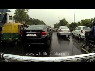 Traffic Jam during rainy season in Delhi