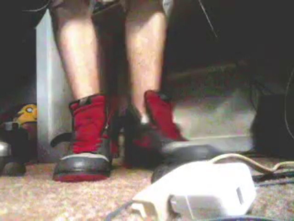 Nike High Top Red Grey Black