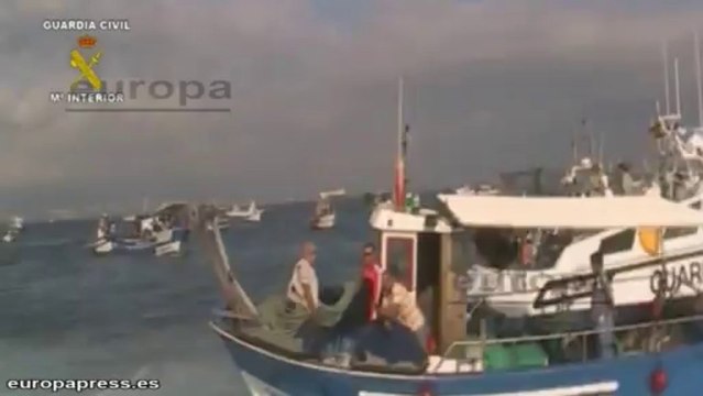 Los pescadores protestan en el Estrecho de Gibraltar