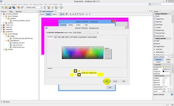 Java Netbeans Programming #4 How to add images and change foreground and background colors in JFrame