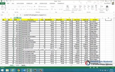 Microsoft Excel Türkçe #62- Excel 2013 Çoketopla işlevi ile iki tarih arasındaki satış değerini bulmak