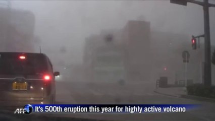 Kagoshima shrouded in ash after volcano eruption