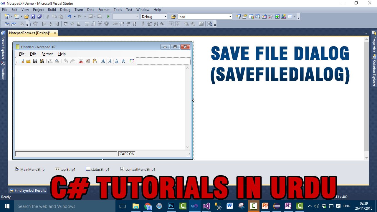 Part 3 - Create notepad using C# In Urdu (SaveFileDialog Example)