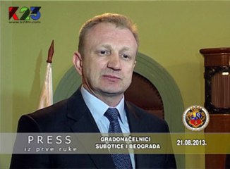 K23TV - Press iz prve ruke - Gradonačelnici Subotice i Beograda - 21. avgust 2013.
