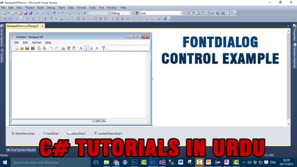 Part 7 - Create notepad using C# In Urdu (FontDialog Example)