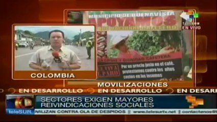 Treinta departamentos de Colombia se suman al paro nacional y popular