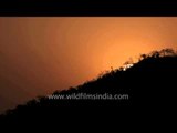 Time lapse Rishikesh Sunset over mountain