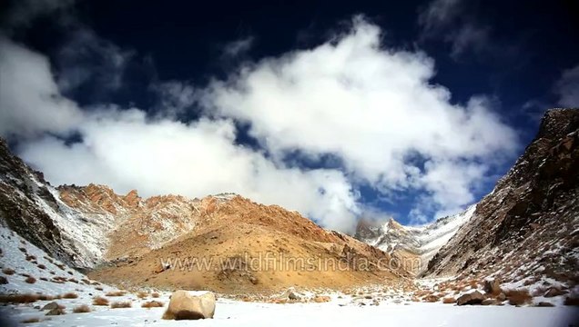 Clouds over snowy Mountain range(Himalaya)