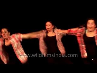 Foreigners choreographing a dance in Delhi