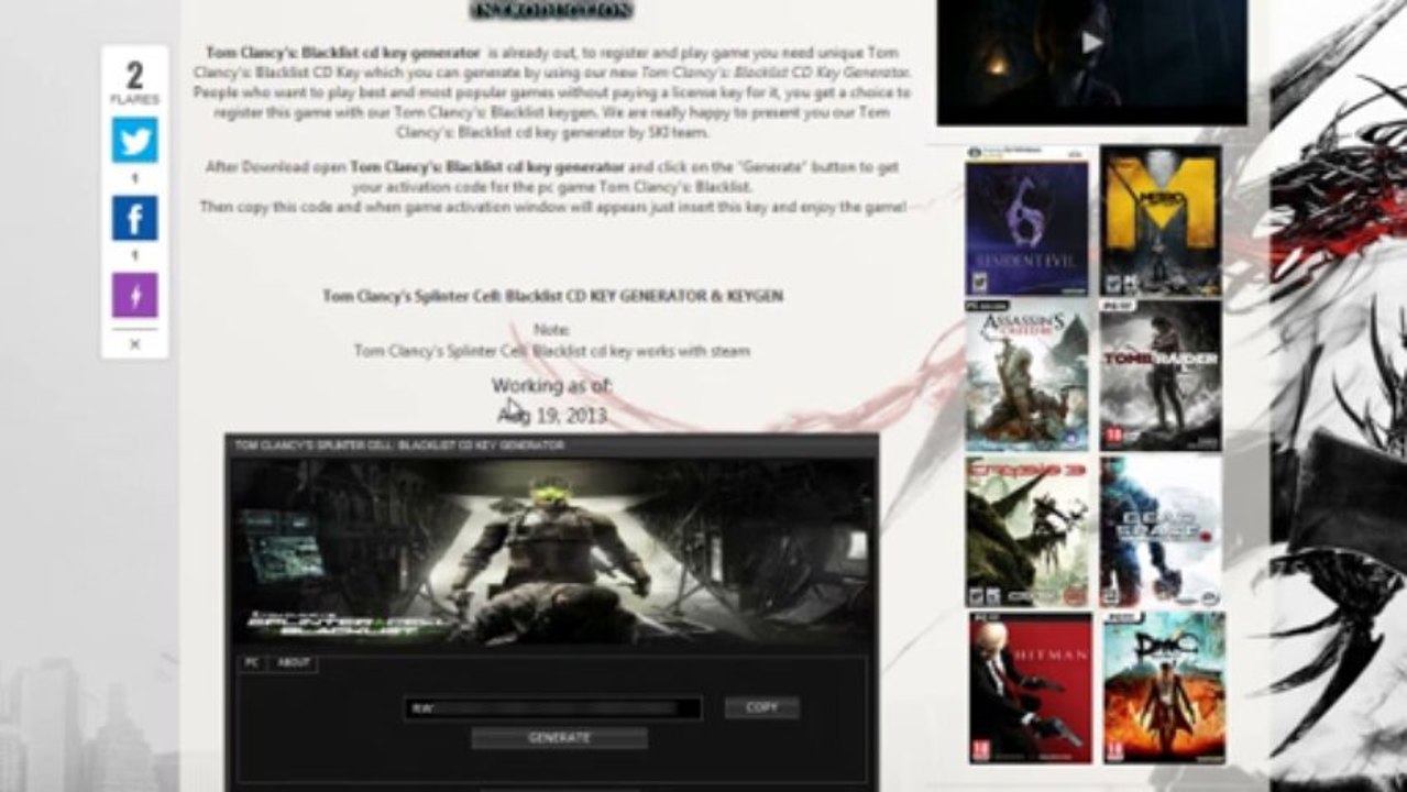 Tom Clancy’s Splinter Cell Blacklist Cd Key [20...