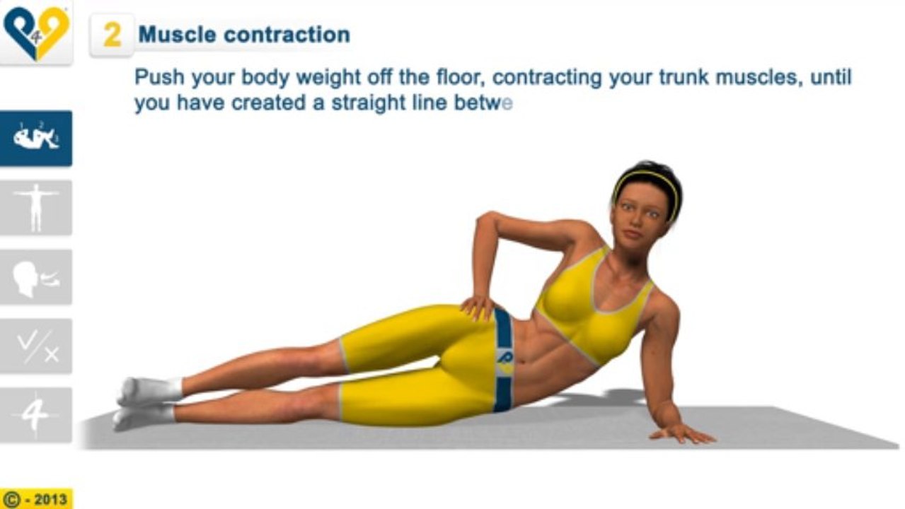 Side plank resting on elbow