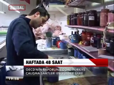 TÜRKİYE, ÇALIŞMA SAATLERİ EN YÜKSEK ÜLKE