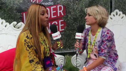 Alexandra Burke talks about Simon Cowell being a dad at V Festival