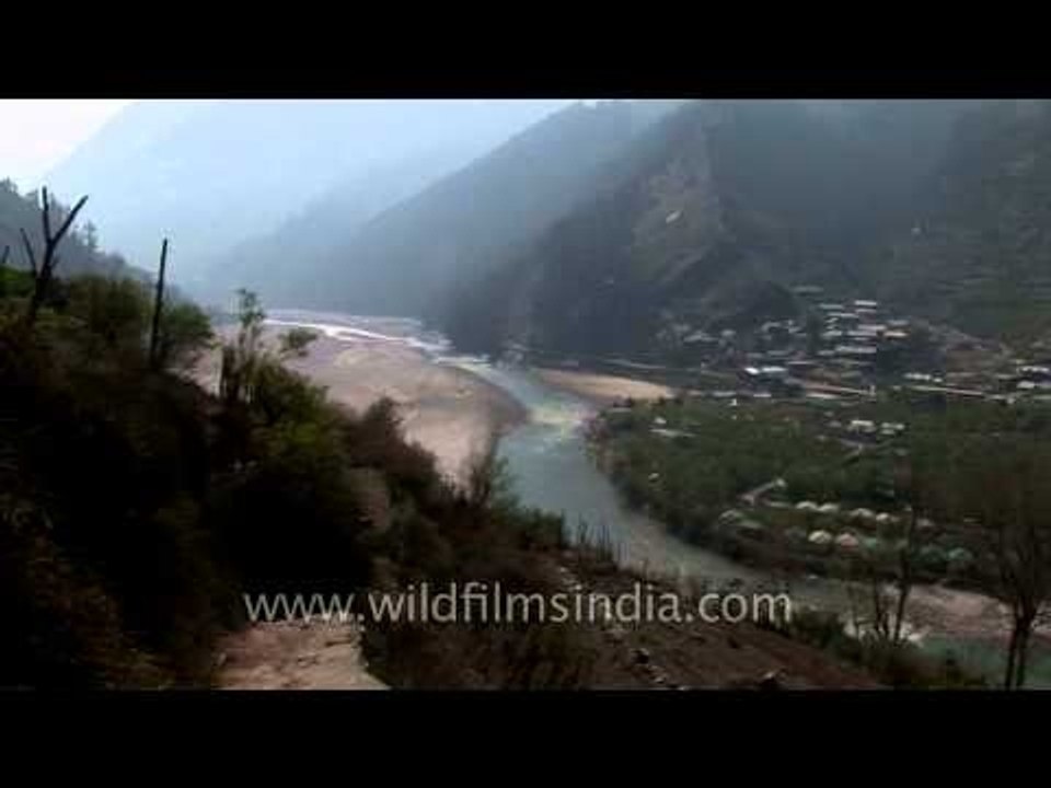 Wide and dry Ganga Valley in winters