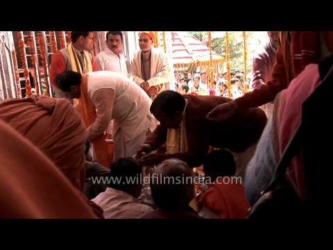 After the Gangotri temple Puja: Gangotri to Mukhba procession