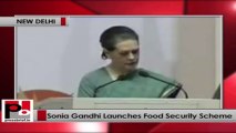Congress President Sonia Gandhi launches Food Security Scheme in Delhi