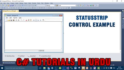 Part 10 - Create notepad using C# In Urdu (Statusstrip example)