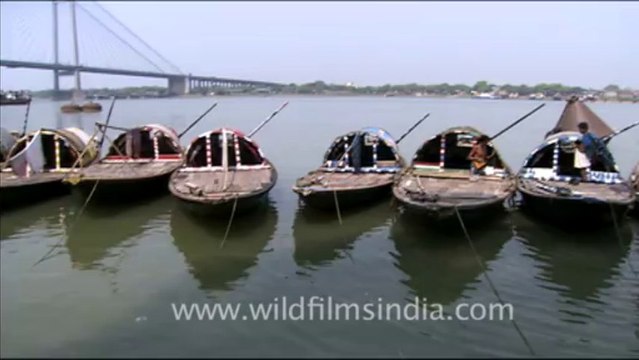 1791.Hooghly River, bridge and boats