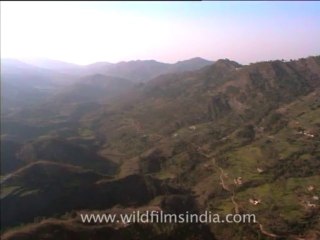 2042.Aerials of the middle to lower Himalaya...