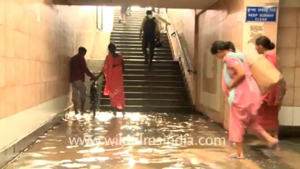 2439.Water clogged in a subway of South Delhi
