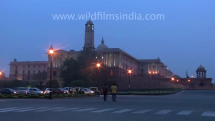 2462.South Block and Vijay Chowk in evening glow...