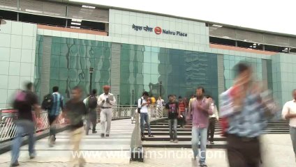 2609.Nehru Place metro station in quick motion
