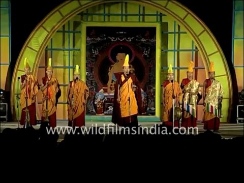 2730.Lama Tashi chanting at Buddha Mahotsav, Tawang