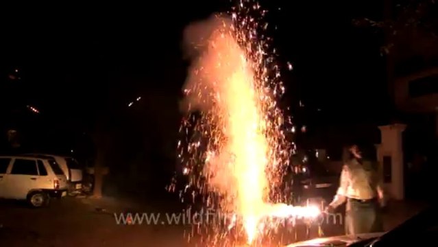 2847.Bursting crackers on Diwali