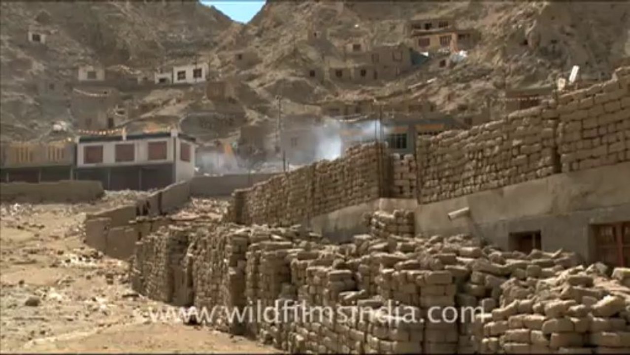 937.Ladakh - bricks ready for construction work