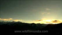 940.Sunset over high passes in Ladakh