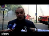 Spectaculaire incendie d'un chantier dans Paris