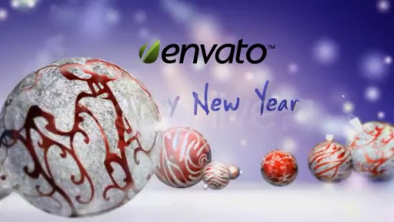 Happy Holidays - Falling Christmas Ornaments - After Effects Template