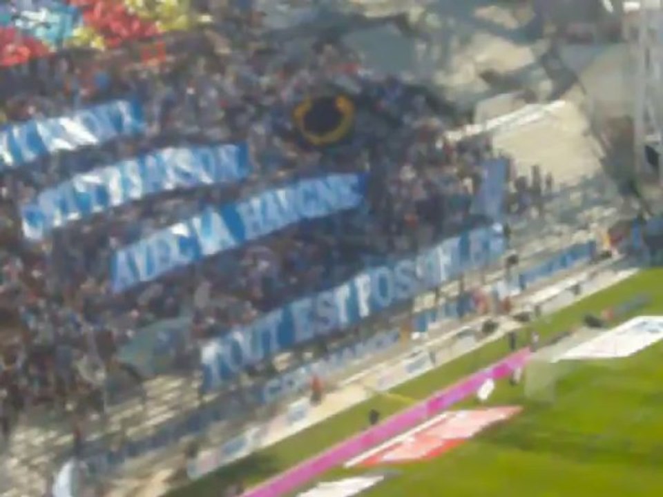 OM-Evian 2013/2014 : Entrée des joueurs filmée de la nouvelle tribune Ganay