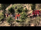 Army band marches along the mountains of Garhwal, accompanying idol!