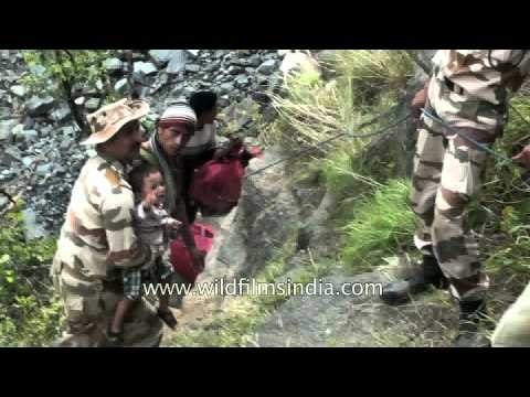 Uttarakhand flood survivors being rescued