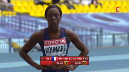Séries 200m (F) - ChM 2013 athlétisme (Soumaré, Danois, Guion-Firmin)