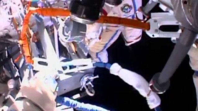 Russian cosmonauts spacewalk outside ISS